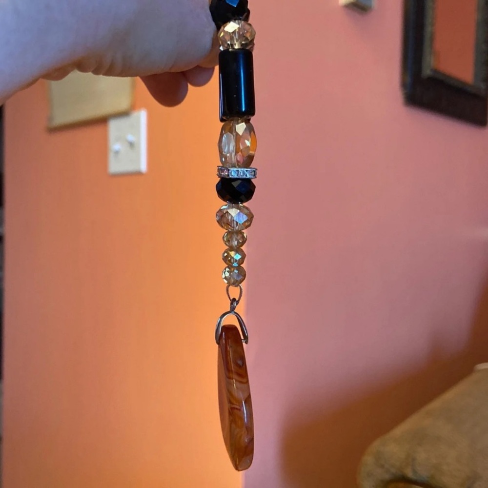 Banded Carnelian Agate Necklace - Picture 9 of 9